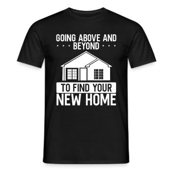 Real Estate Agent Find your New Home Estate Broker - Men's T-Shirt - black - Front - AI Model Male 178 light (178cm)