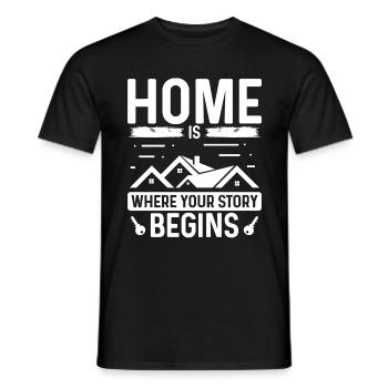 Real Estate Agent Home is where your story begins - Men's T-Shirt - black - Front - AI Model Male 178 light (178cm)