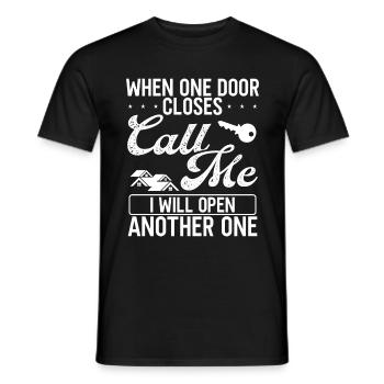 Real Estate Agent When one door closes call me - Men's T-Shirt - black - Front - AI Model Male 178 light (178cm)