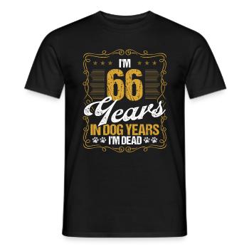 66 Year Old Funny Dog Lover Humor Pet Idea - Männer T-Shirt - Schwarz - Vorne - AI Model Male 178 light (178cm)