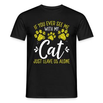 L’amant du chat avec mon chat laisse-moi tranquille Propriétaire de chaton - T-shirt homme - noir - Devant - AI Model Male 178 light (178cm)