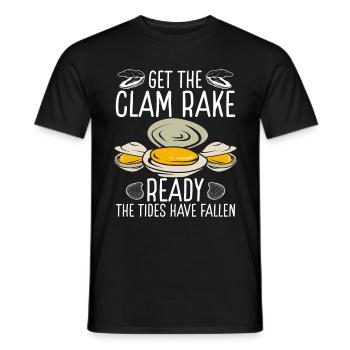 Clam Get the Clam Rake ready Digger Clamming - Men's T-Shirt - black - Front - AI Model Male 178 light (178cm)