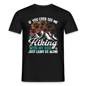 Dog Mom Hiking with Dog Mountaineer Mount Climber - Men's T-Shirt - black - Front - AI Model Male 178 light (178cm)