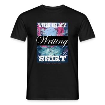 This is my writing shirt writer writer - Men's T-Shirt - black - Front - AI Model Male 178 light (178cm)