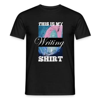 This is my writing shirt writer writer - Men's T-Shirt - black - Front - AI Model Male 178 light (178cm)