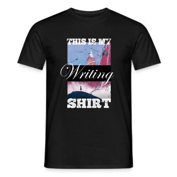 This is my writing shirt writer writer - Men's T-Shirt - black - Front - AI Model Male 178 light (178cm)