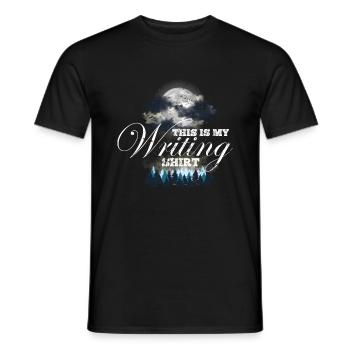 This is my writing shirt writer writer - Men's T-Shirt - black - Front - AI Model Male 178 light (178cm)