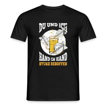 Bier Darts Verein Bar Verein Hand in Hand besoffen - Männer T-Shirt - Schwarz - Vorne - AI Model Male 178 light (178cm)