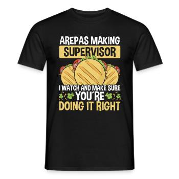 Arepas Making Supervisor Hispanic Heritage Month - Men's T-Shirt - black - Front - AI Model Male 178 light (178cm)
