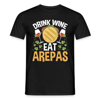 Arepas Lover Wine Drinking Hispanic Heritage Month - Männer T-Shirt - Schwarz - Vorne - AI Model Male 178 light (178cm)
