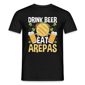 Arepas Lover Beer Drinking Hispanic Heritage Month - T-shirt homme - noir - Devant - AI Model Male 178 light (178cm)