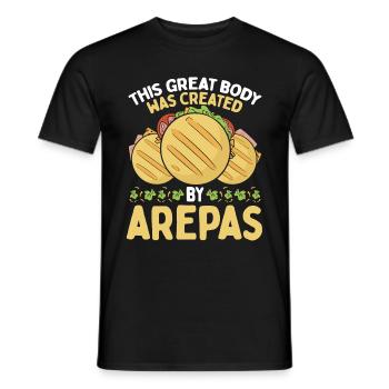 Traditional Food Body created by Arepas Lover - Men's T-Shirt - black - Front - AI Model Male 178 light (178cm)