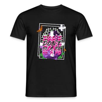 Be human Respekt Abstrakt Vaporwave Trance - Männer T-Shirt - Schwarz - Vorne - AI Model Male 178 light (178cm)