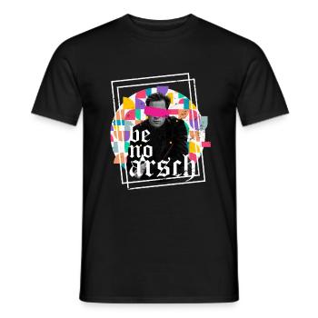 Be human Respekt Abstrakt Vaporwave Trance - Männer T-Shirt - Schwarz - Vorne - AI Model Male 178 light (178cm)