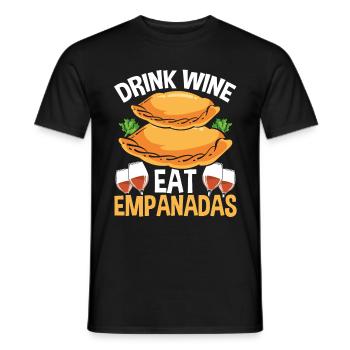 Empanadas Maker Wine Drinking Lover Latin Food - Men's T-Shirt - black - Front - AI Model Male 178 light (178cm)