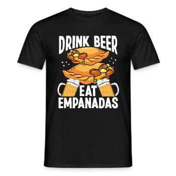 Empanadas Maker Beer Drinking Lover Latin Food - Men's T-Shirt - black - Front - AI Model Male 178 light (178cm)
