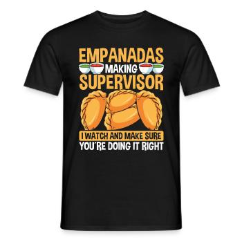 Empanadas Making Supervisor Latin Hispanic Food - Men's T-Shirt - black - Front - AI Model Male 178 light (178cm)