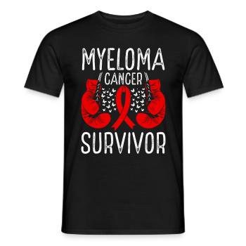 Myeloma Cancer Survivor Awareness Ribbon Month - Men's T-Shirt - black - Front - AI Model Male 178 light (178cm)
