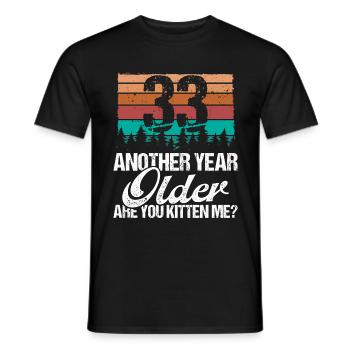 33 ans drôle d'amant de chat humour chaton moi idée - T-shirt homme - noir - Devant - AI Model Male 178 light (178cm)