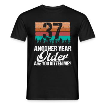 37 ans drôle d'amant de chat humour chaton moi idée - T-shirt homme - noir - Devant - AI Model Male 178 light (178cm)
