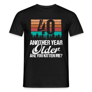 40 ans drôle d'amant de chat humour chaton moi idée - T-shirt homme - noir - Devant - AI Model Male 178 light (178cm)