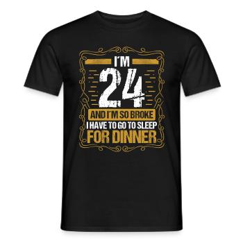24 Idea Funny Go to Sleep for Dinner Year Humor - Männer T-Shirt - Schwarz - Vorne - AI Model Male 178 light (178cm)