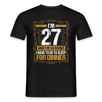 27 Idée drôle Allez dormir pour le dîner Humour de l’année - T-shirt homme - noir - Devant - AI Model Male 178 light (178cm)