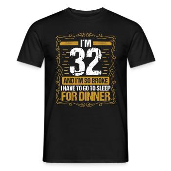 32 Idea Funny Go to Sleep for Dinner Year Humor - Männer T-Shirt - Schwarz - Vorne - AI Model Male 178 light (178cm)