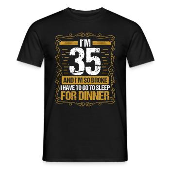 35 Idea Funny Go to Sleep for Dinner Year Humor - Männer T-Shirt - Schwarz - Vorne - AI Model Male 178 light (178cm)
