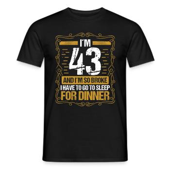 43 Idée drôle Aller dormir pour le dîner Humour de l’année - T-shirt homme - noir - Devant - AI Model Male 178 light (178cm)