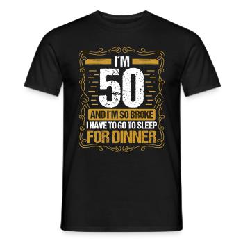 50 Idea Funny Go to Sleep for Dinner Year Humor - Männer T-Shirt - Schwarz - Vorne - AI Model Male 178 light (178cm)