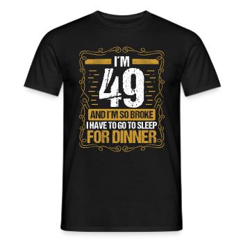 49 Idée drôle Aller dormir pour le dîner Humour de l’année - T-shirt homme - noir - Devant - AI Model Male 178 light (178cm)