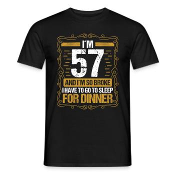 57 Idée drôle Aller dormir pour le dîner Humour de l’année - T-shirt homme - noir - Devant - AI Model Male 178 light (178cm)