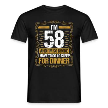 58 Idée drôle Aller dormir pour le dîner Humour de l’année - T-shirt homme - noir - Devant - AI Model Male 178 light (178cm)