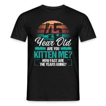 45 Year Old Funny Cat Owner Birthday Idea Kitten - Männer T-Shirt - Schwarz - Vorne - AI Model Male 178 light (178cm)