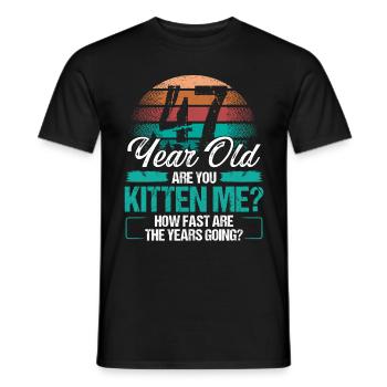 47 Year Old Funny Cat Owner Birthday Idea Kitten - Männer T-Shirt - Schwarz - Vorne - AI Model Male 178 light (178cm)
