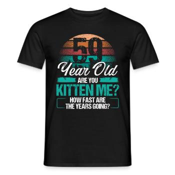 59 Year Old Funny Cat Owner Birthday Idea Kitten - Männer T-Shirt - Schwarz - Vorne - AI Model Male 178 light (178cm)