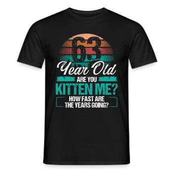 63 Year Old Funny Cat Owner Birthday Idea Kitten - Männer T-Shirt - Schwarz - Vorne - AI Model Male 178 light (178cm)