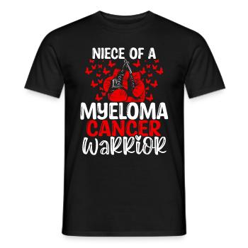 Myeloma Cancer Awareness Niece Aunt Uncle - Men's T-Shirt - black - Front - AI Model Male 178 light (178cm)