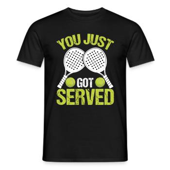 Joueur de paddle-tennis que vous venez de recevoir Paddle - T-shirt homme - noir - Devant - AI Model Male 178 light (178cm)