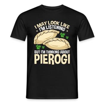 Pierogi Making Thinking about Polish Food - Men's T-Shirt - black - Front - AI Model Male 178 light (178cm)