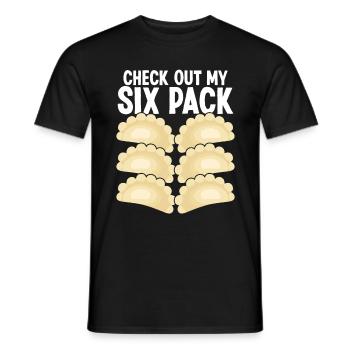 Pierogi Making Découvrez mon Sixpack Polish Food - T-shirt homme - noir - Devant - AI Model Male 178 light (178cm)