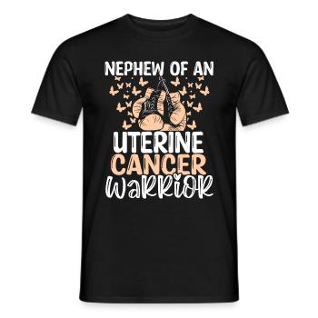 Uterine Cancer Awareness Nephew Aunt Uncle - Men's T-Shirt - black - Front - AI Model Male 178 light (178cm)