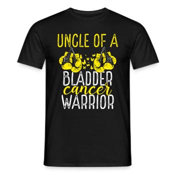 Uncle Bladder Cancer Awareness Niece Nephew - Men's T-Shirt - black - Front - AI Model Male 178 light (178cm)