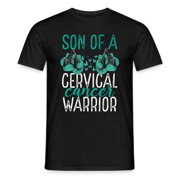 Son Cervical Cancer Awareness Month Ribbon - Men's T-Shirt - black - Front - AI Model Male 178 light (178cm)