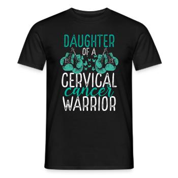 Daughter Cervical Cancer Awareness Month Ribbon - Men's T-Shirt - black - Front - AI Model Male 178 light (178cm)