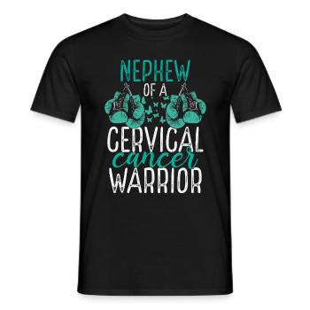 Nephew Cervical Cancer Awareness Aunt Uncle - Men's T-Shirt - black - Front - AI Model Male 178 light (178cm)