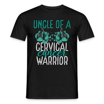 Uncle Cervical Cancer Awareness Niece Nephew - Men's T-Shirt - black - Front - AI Model Male 178 light (178cm)