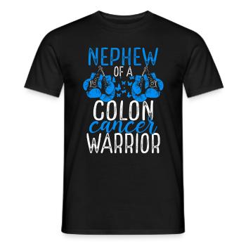 Nephew Colon Cancer Awareness Aunt Uncle - Men's T-Shirt - black - Front - AI Model Male 178 light (178cm)