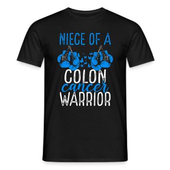 Niece Colon Cancer Awareness Aunt Uncle - Men's T-Shirt - black - Front - AI Model Male 178 light (178cm)